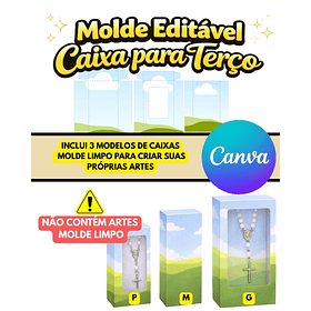 Arquivo Caixinha Terço Molde Caixa Editavel 