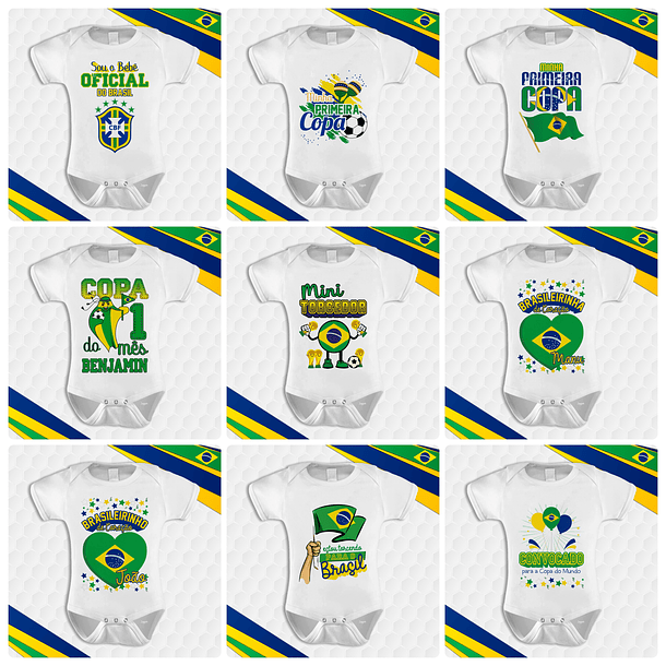 90 Artes para Camisa Body e Caneca Copa do Mundo 2026 Brasil Arquivo Editável/Png 2