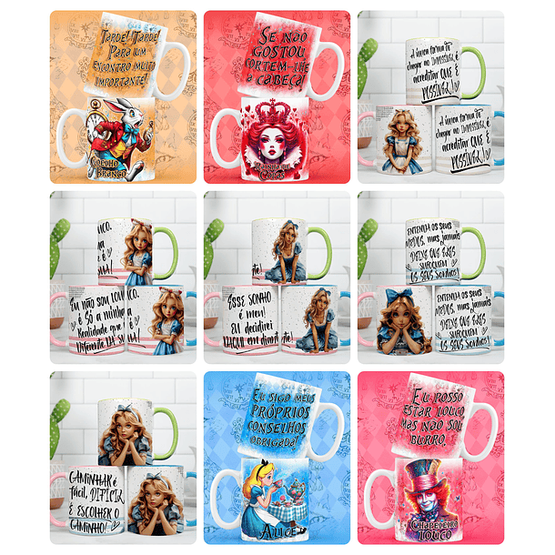 26 Artes para Caneca Alice no Pais das Maravilhas em Png  1