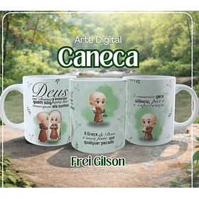 Arte para Caneca Deus, Graça, Conversão Frei Gilson em Png