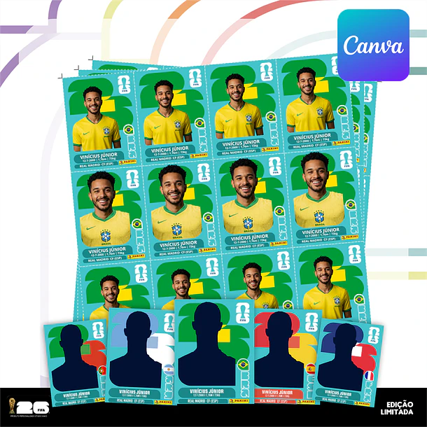 Figurinha da Copa do Mundo 2026 Personalizada (Brasil) | Editável no Canva 4
