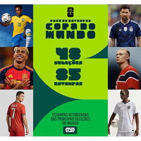 Kit Digital completo Estampas Copa Do Mundo 2026 em Vetor Para Sublimação