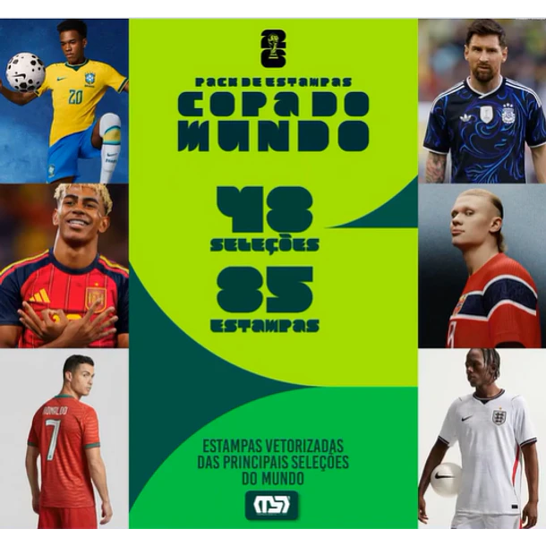 Kit Digital completo Estampas Copa Do Mundo 2026 em Vetor Para Sublimação 1