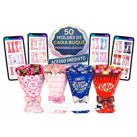 Kit Digital 50 Moldes Buques Personalizados Prontos para Imprimir
