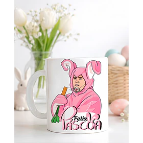 Kit Digital Artes para Caneca Feliz Páscoa - Chandler Bing  em Png