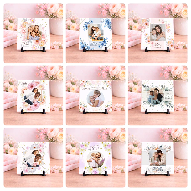 Kit 40 Artes para Caneca e Azulejo Dia das Mães Arquivo Editável Para Sublimação 2