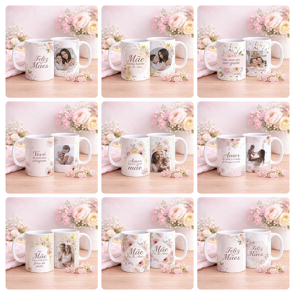 Kit 40 Artes para Caneca e Azulejo Dia das Mães Arquivo Editável Para Sublimação 5