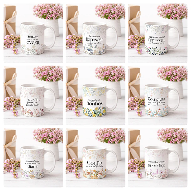 20 Artes para Caneca Frases Florescer Frases Motivacionais Arquivo Editável Para Sublimação 2