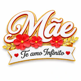 Arte Topo de Bolo Mãe Te amo Infinito