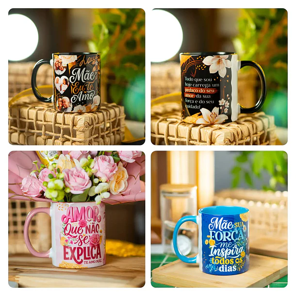 22 Artes para Caneca e Azulejo Dia das Mães Essência Arquivo Para Sublimação 5