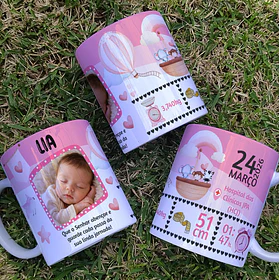 8 Artes para Caneca Nascimento Filhos Arquivo Editável