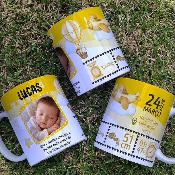 8 Artes para Caneca Nascimento Filhos Arquivo Editável 6