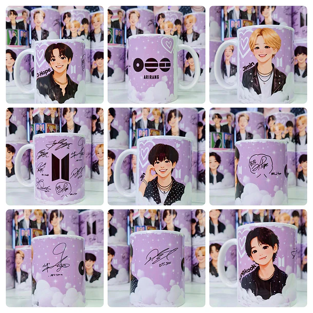 6 Artes para Caneca BTS Fãs  Arquivo em Jpg 4