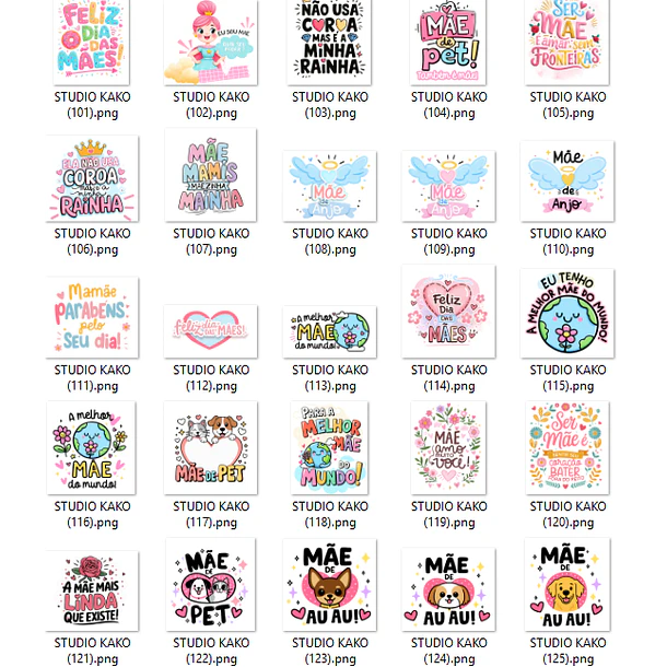 Pacote com + de 200 Frases para Dia Das Mães em Png  6