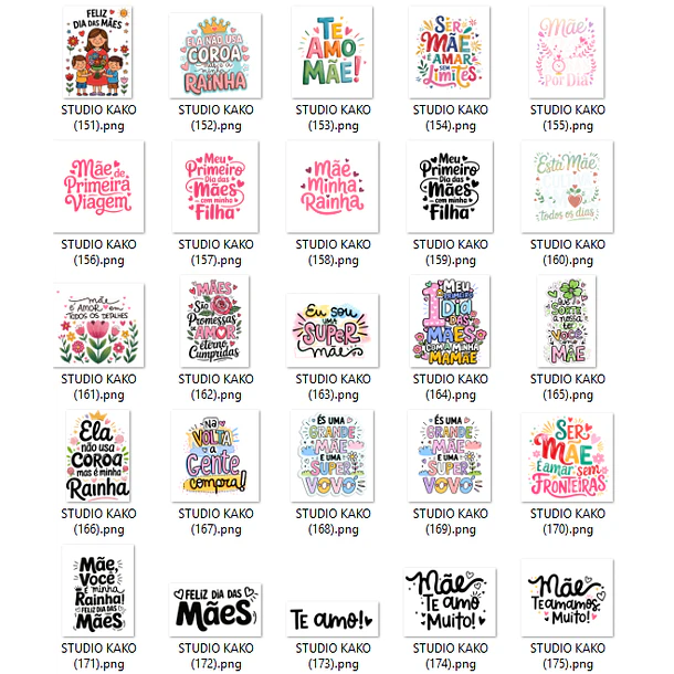 Pacote com + de 200 Frases para Dia Das Mães em Png  8