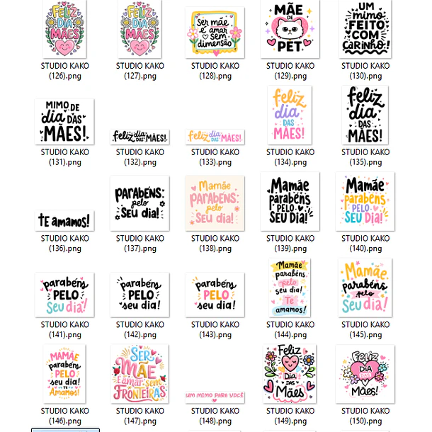 Pacote com + de 200 Frases para Dia Das Mães em Png  9
