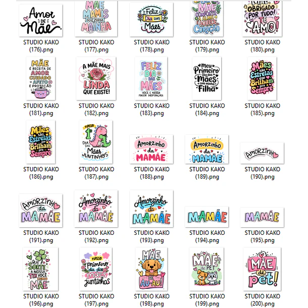 Pacote com + de 200 Frases para Dia Das Mães em Png  10