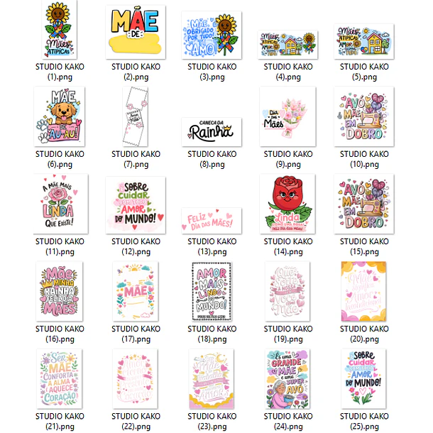 Pacote com + de 200 Frases para Dia Das Mães em Png  12