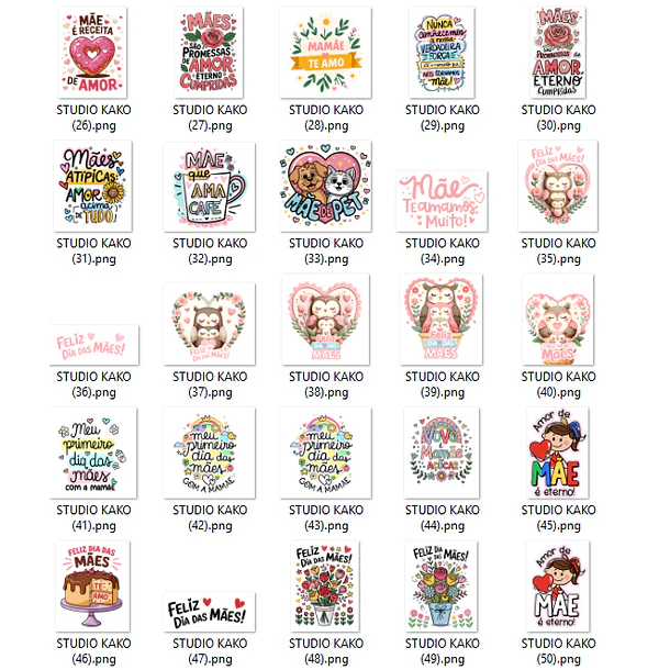 Pacote com + de 200 Frases para Dia Das Mães em Png  13