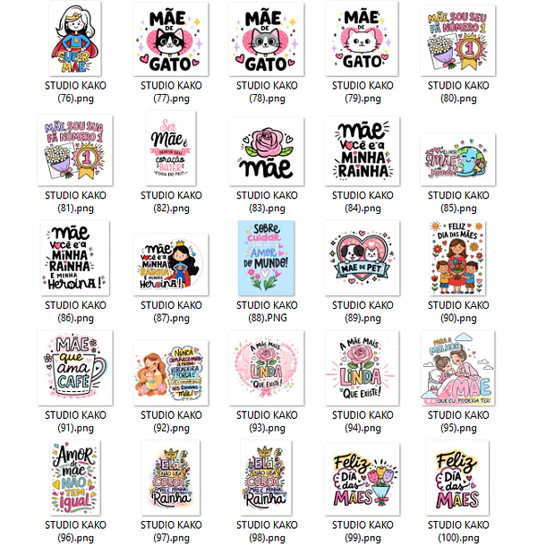 Pacote com + de 200 Frases para Dia Das Mães em Png  15