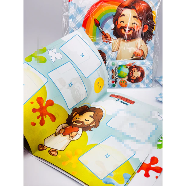 Arquivo Álbum de Figurinhas Jesus O maior Pintor do Mundo Cristão Infantil Arquivo em Pdf 1
