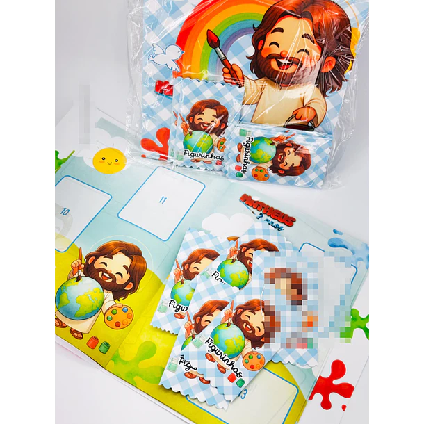 Arquivo Álbum de Figurinhas Jesus O maior Pintor do Mundo Cristão Infantil Arquivo em Pdf 4