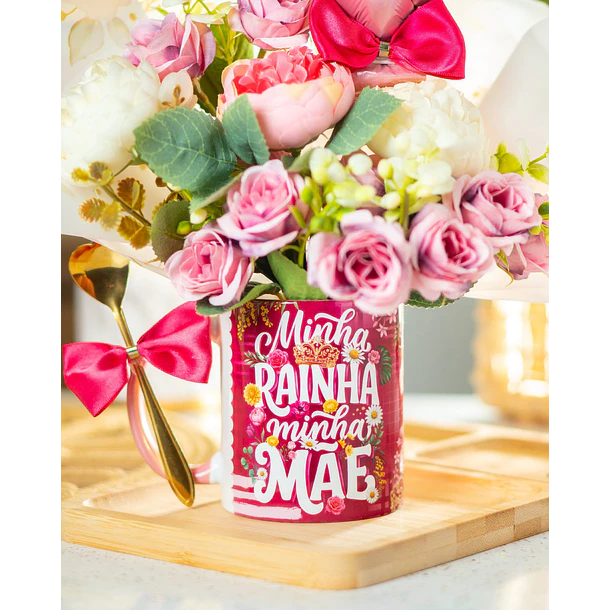 Arte Caneca Dia das Mães  PNG para Sublimação  Frase Minha Rainha Minha Mãe 