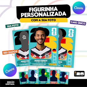 Figurinha da Copa do Mundo 2026 Personalizada Alemanha - Editável no Canva