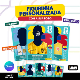 Figurinha da Copa do Mundo 2026 Personalizada Equador - Editável no Canva