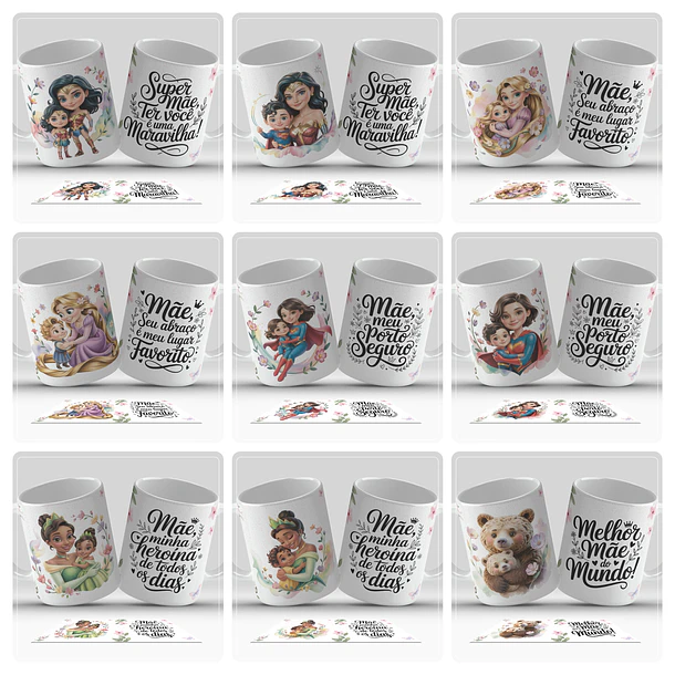 26 Artes para Caneca Mães e filhos Dia das mães Arquivo em Jpg 3