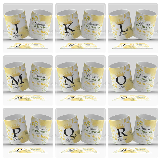 26 Artes para Caneca Alfabeto Minha Rainha Arquivo em Jpg  1