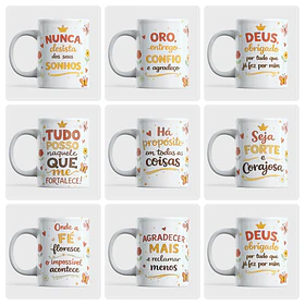 16 Artes para Caneca e Camisa Frases Religiosas Arquivo em Jpg