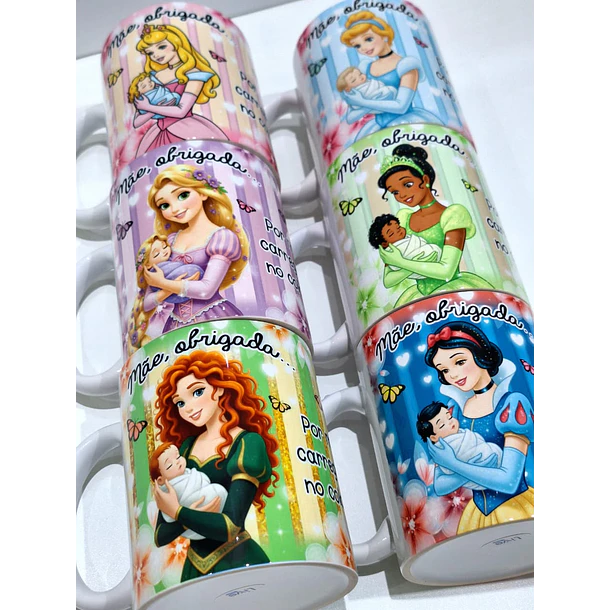 15 Artes para Caneca Dia das Mães Mãe, Obrigada... Princesas Arquivo em Jpg 2
