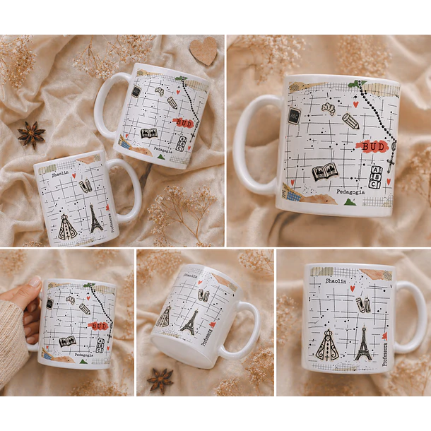 Artes para Caneca Professora Colagens, leitura, fé, vintage, Nossa senhora aparecida em Png 2