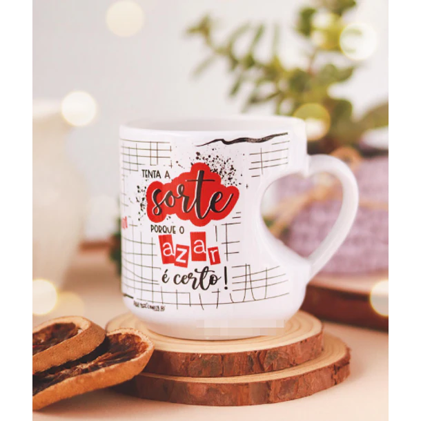 Artes para Caneca Box Tenta a sorte porque o azar é certo em Png  2