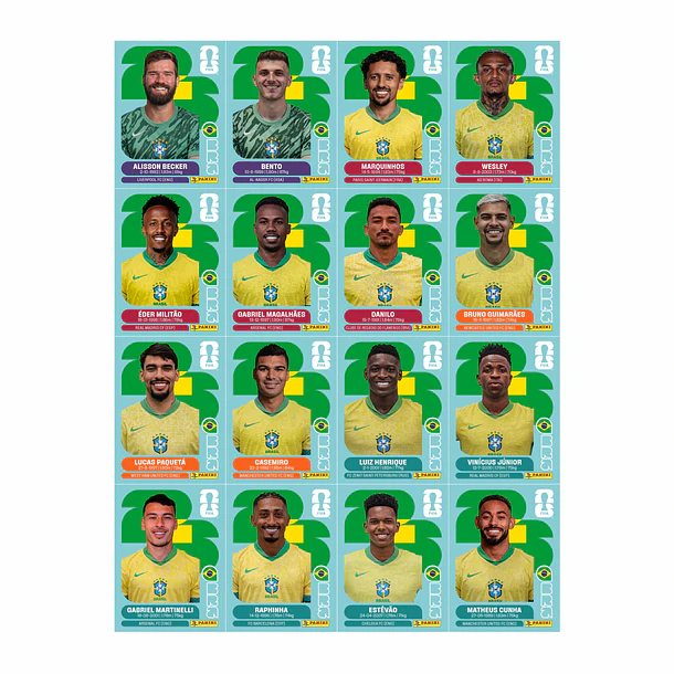 Figurinhas Brasil Copa do Mundo 2026 para Imprimir – Seleção Completa (PDF) 1