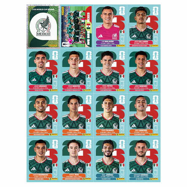 Figurinhas México Copa do Mundo 2026 para Imprimir – Seleção Completa (PDF)  1