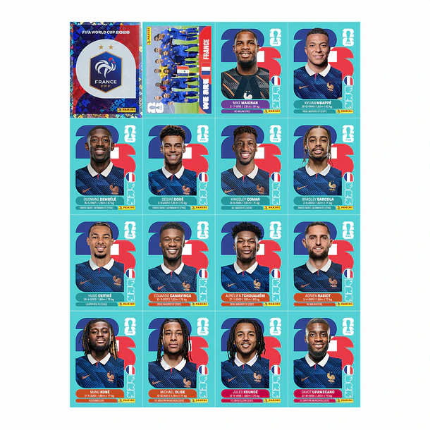 Figurinhas França Copa do Mundo 2026 para Imprimir – Seleção Completa (PDF)  2