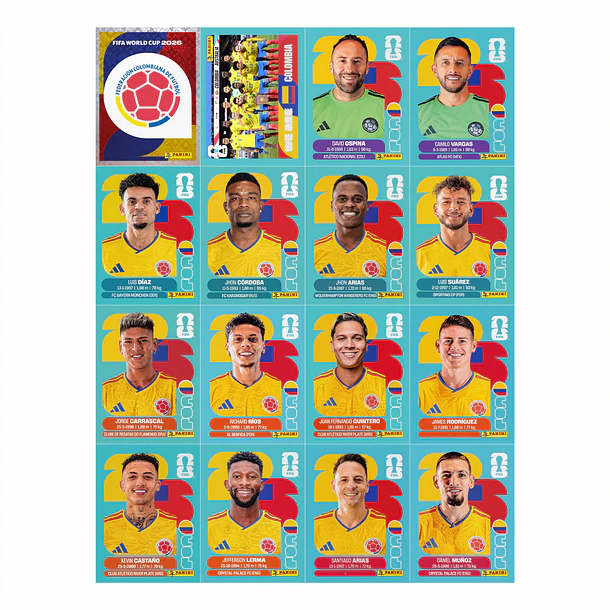 Figurinhas Colombia Copa do Mundo 2026 para Imprimir – Seleção Completa (PDF)  1