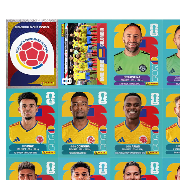 Figurinhas Colombia Copa do Mundo 2026 para Imprimir – Seleção Completa (PDF)  2