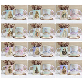 14 Artes para Caneca Santinhos Católicos Arquivo Editável
