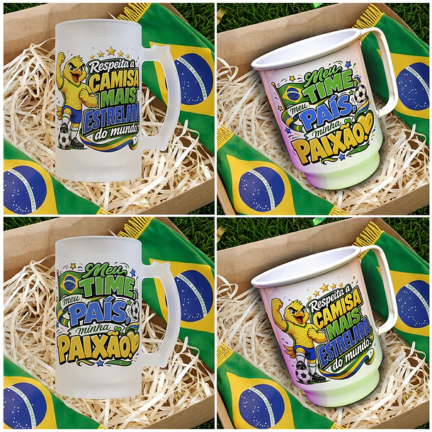 16 Artes para Caneca Copa Brasil 2026 RUMO AO HEXA Arquivo em Jpg 2