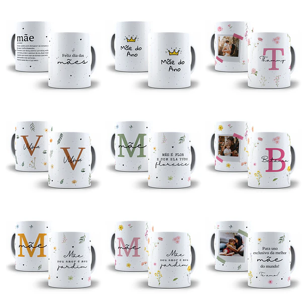 20 Artes para Caneca, Caixa e Azulejo Dia das Mães Arquivos Editáveis 6