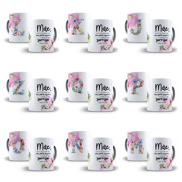 52 Artes para Azulejo e Caneca Alfabeto Dia das Mães Arquivo em Png  2