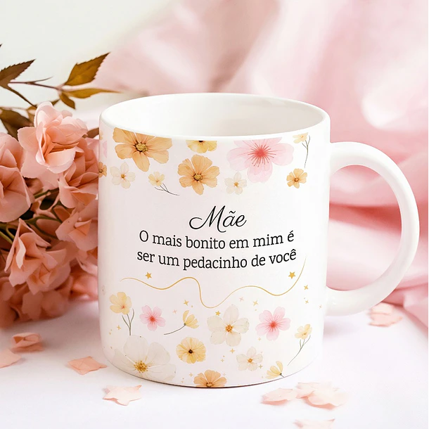Artes para Caneca Mãe, o mais bonito em mim é ser um pedacinho de você em Png 