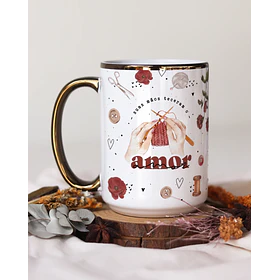 Artes para Caneca Costureira Suas Mãos teceram o amor - Mãe Marsala Croche em Png