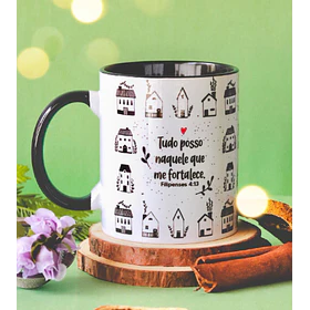 Artes para Caneca Tudo posso naquele que me fortalece em Png