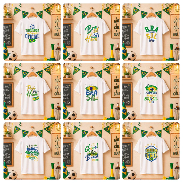 20 Artes para Camisa Copo Copa do Mundo 2026 Brasil Arquivo Editável 3