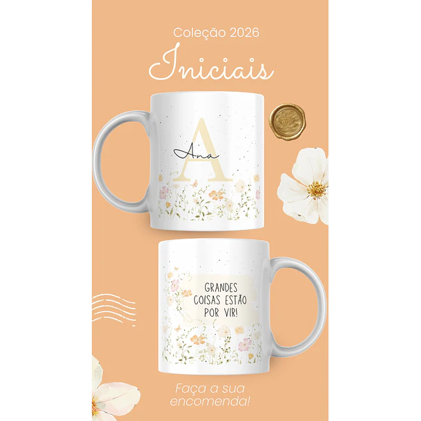 Artes para Caneca Frases Alfabeto Iniciais Arquivo Editável em Canva 2