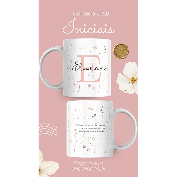 Artes para Caneca Frases Alfabeto Iniciais Arquivo Editável em Canva 4